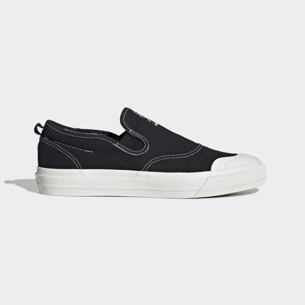 Slip On Adidas Nizza RF Dama Romania - Negrii/Albi EF1411
